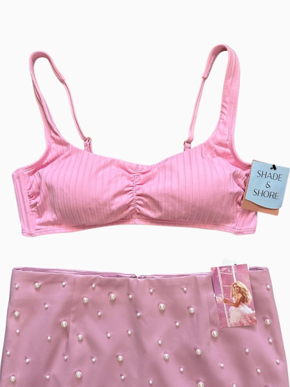 Megan Moroney x Shade & Shore Pearl Trim Skirt & Bikini Top Set NWT M/S - Picture 10 of 10